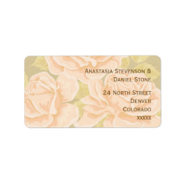 ヴィンテージピンクのロマンチックなバラとゴールデンノールデリス ラベル