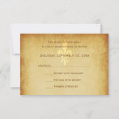 ヴィンテージピンクのロマンチックなバラフランスの金ゴールドfleurdelis 出欠カード (裏面)