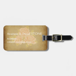 ヴィンテージピンクのロマンチックなバラ土産 ラゲッジタグ