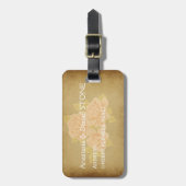 ヴィンテージピンクのロマンチックなバラ土産 ラゲッジタグ (正面縦)