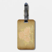 ヴィンテージピンクのロマンチックなバラ土産 ラゲッジタグ (裏面縦)