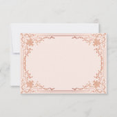 ヴィンテージピンクのローズエレガント金ゴールド書結婚道 出欠カード (裏面)
