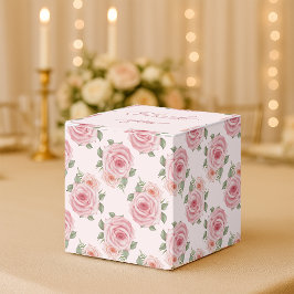 ヴィンテージピンクのローズガーデンコテージの花の模様 フェイバーボックス