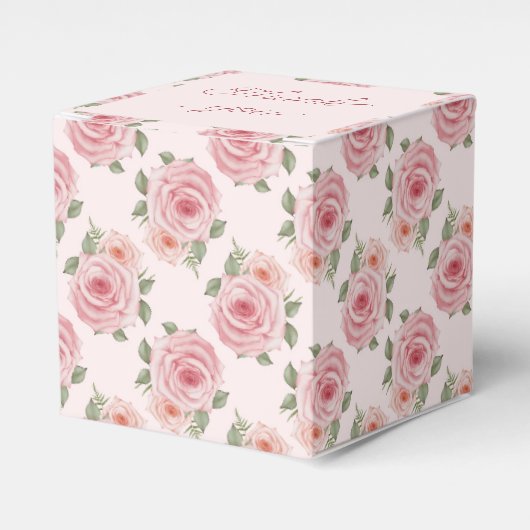 ヴィンテージピンクのローズガーデンコテージの花の模様 フェイバーボックス (正面サイド)