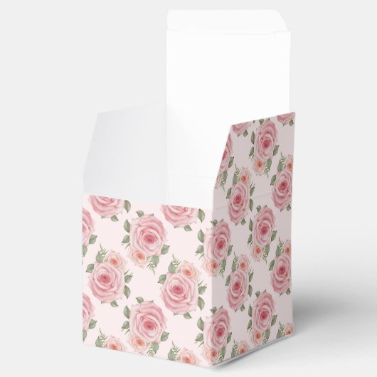 ヴィンテージピンクのローズガーデンコテージの花の模様 フェイバーボックス (オープン)