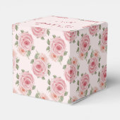 ヴィンテージピンクのローズガーデンコテージの花の模様 フェイバーボックス (裏面サイド)