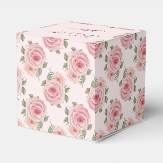 ヴィンテージピンクのローズガーデンコテージの花の模様 フェイバーボックス (裏面サイド)