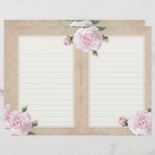 ヴィンテージピンクのローズジャーナルページ (正面/裏面)