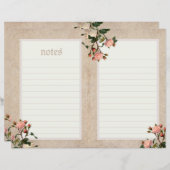 ヴィンテージピンクのローズジャーナルページ (正面/裏面)