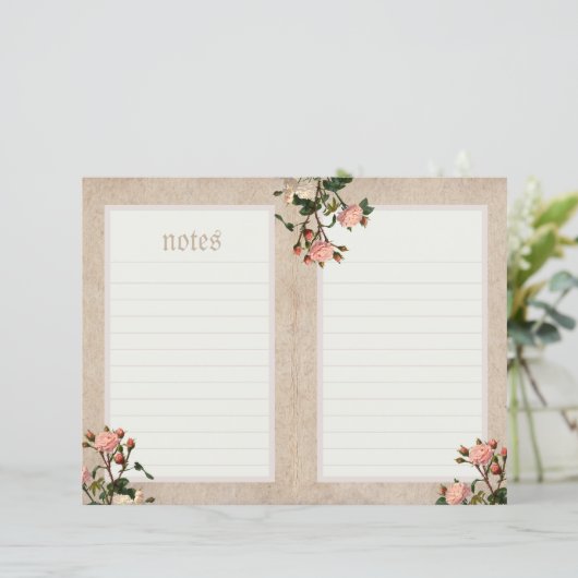 ヴィンテージピンクのローズジャーナルページ (スタンド正面)