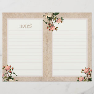 ヴィンテージピンクのローズジャーナルページ