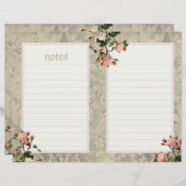 ヴィンテージピンクのローズジャーナルページ（背景をスクロール） (正面/裏面)