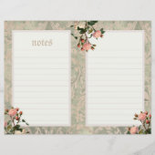 ヴィンテージピンクのローズジャーナルページ（背景をスクロール） (正面)