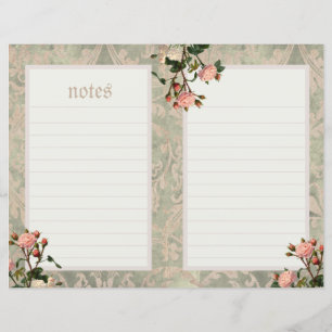 ヴィンテージピンクのローズジャーナルページ（背景をスクロール）