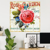 ヴィンテージピンクのローズホームオフィスのデコースター ポスター (ホームオフィス)