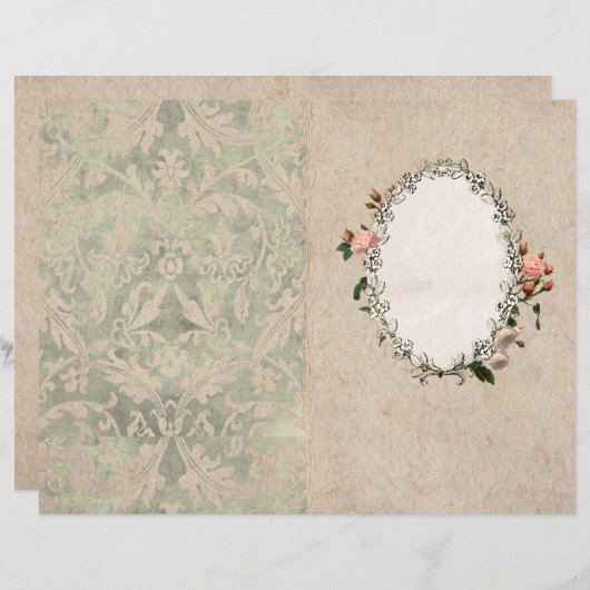 ヴィンテージピンクのロ縁どージの見出し (正面/裏面)