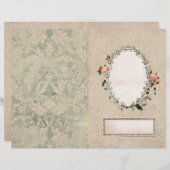 ヴィンテージピンクのロ縁どージ名札ページ (正面/裏面)