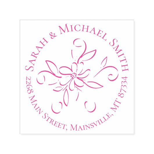 ヴィンテージピンクの出産発表ガールセルフインキングS セルフインキングスタンプ (デザイン)