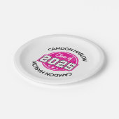 ヴィンテージピンクの大学院名 ペーパープレート (アングル)