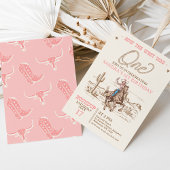 ヴィンテージピンクの女性のカーボーイどのように西1の誕生日 招待状