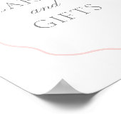 ヴィンテージピンクの弓ガール赤ちゃんシャワーカードとギフト ポスター (角)