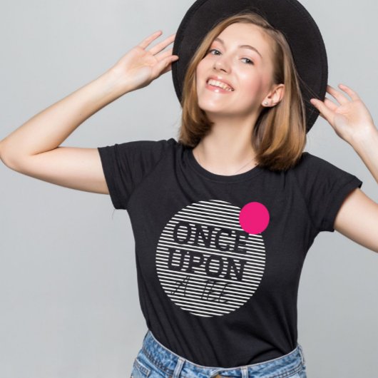 ヴィンテージピンクの抽象芸術をT型に一度 Tシャツ