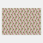 ヴィンテージピンクの水彩フローラ ラッピングペーパーシート (正面3)