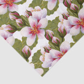 ヴィンテージピンクの水彩フローラ 薄葉紙 (詳細)