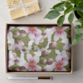 ヴィンテージピンクの水彩フローラ 薄葉紙 (ギフト)