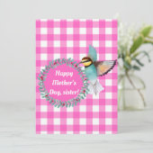 ヴィンテージピンクの水色の鳥の姉妹の日 シーズンカード (スタンド正面)