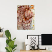 ヴィンテージピンクの水色 ポスター (ホームオフィス)