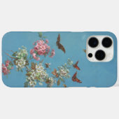 ヴィンテージピンクの白い花蝶のミツバチ青 Case-Mate iPhoneケース (裏面 (横))