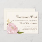 ヴィンテージピンクの芍薬の結婚式の受付カード エンクロージャーカード (正面/裏面)