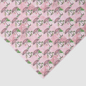 ヴィンテージピンクの花とキノコ 薄葉紙 (詳細)