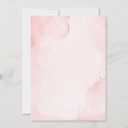 ヴィンテージピンクの花と緑の赤ちゃんシャワー 招待状 (裏面)