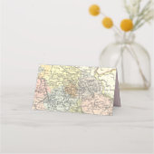 ヴィンテージピンクの花のトラベルマップアドベンチャーシャワー プレイスカード (裏面)