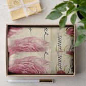 ヴィンテージピンクの花のパターン任意の目的組織 薄葉紙 (ギフト)