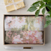 ヴィンテージピンクの花の写真カスタムデカップ 薄葉紙 (ギフト)