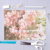 ヴィンテージピンクの花の写真カスタムデカップ 薄葉紙 (クラフト)