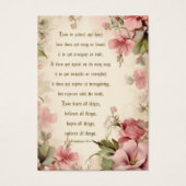 ヴィンテージピンクの花の結婚式の聖書の祈り (正面)