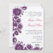 ヴィンテージピンクの花の結婚式招待状 招待状 (正面)