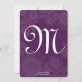 ヴィンテージピンクの花の結婚式招待状 招待状 (裏面)