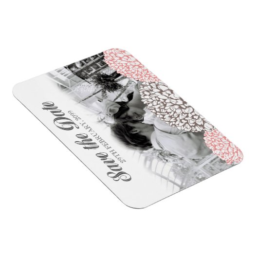 ヴィンテージピンクの花は日付を保存する柔軟な磁石 マグネット (右側)