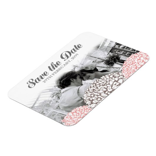 ヴィンテージピンクの花は日付を保存する柔軟な磁石 マグネット (左側)