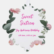 ヴィンテージピンクの花グリーンユーカリ16歳の誕生日