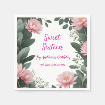 ヴィンテージピンクの花グリーンユーカリ16歳の誕生日