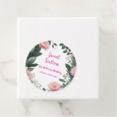 ヴィンテージピンクの花グリーンユーカリ16歳の誕生日 フェイバータグ (インサイチュ)