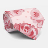 ヴィンテージピンクの花パターン首のタイ ネクタイ (ロール)
