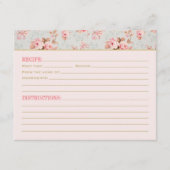 ヴィンテージピンクの花園ウェディング レシピカード (正面)