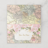 ヴィンテージピンクの花柄トラベルマップアドベンチャーシャワー プレイスカード (外部開封)